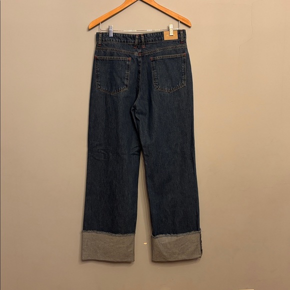 ALIGNE Soy Turn Up Straight Leg Jeans in Mid Blue - Picture 10 of 12